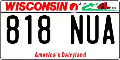 WI license plate 818NUA