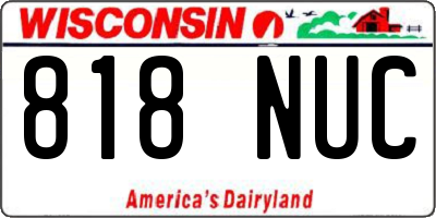 WI license plate 818NUC