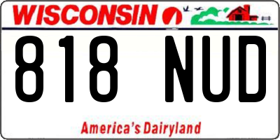 WI license plate 818NUD