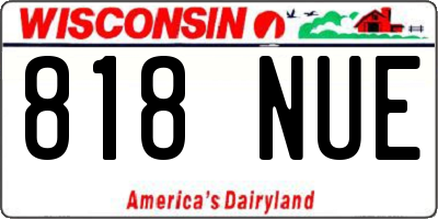 WI license plate 818NUE