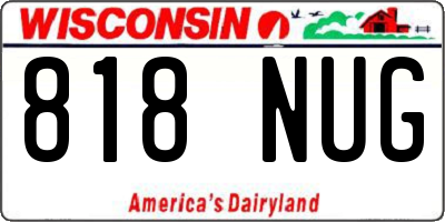 WI license plate 818NUG