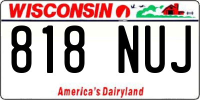 WI license plate 818NUJ