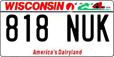 WI license plate 818NUK