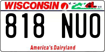 WI license plate 818NUO