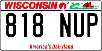WI license plate 818NUP