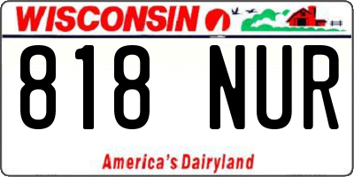 WI license plate 818NUR