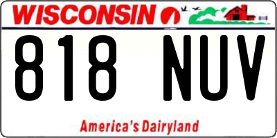 WI license plate 818NUV