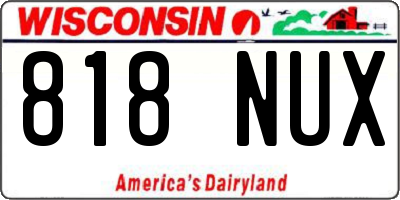 WI license plate 818NUX
