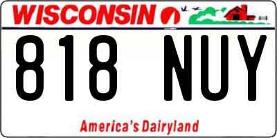 WI license plate 818NUY