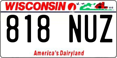 WI license plate 818NUZ