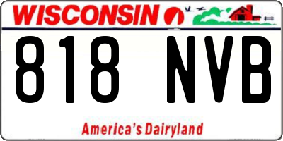 WI license plate 818NVB
