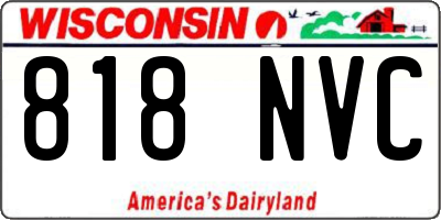 WI license plate 818NVC