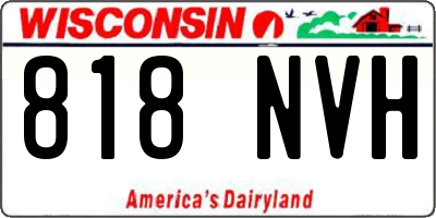 WI license plate 818NVH