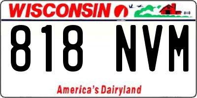 WI license plate 818NVM