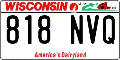 WI license plate 818NVQ