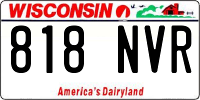 WI license plate 818NVR