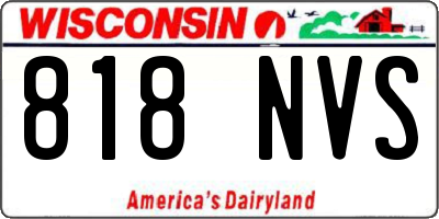 WI license plate 818NVS
