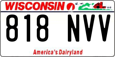 WI license plate 818NVV