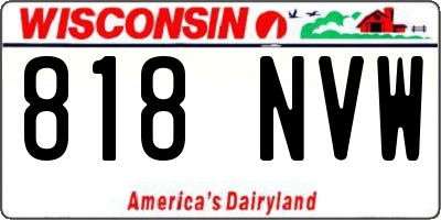 WI license plate 818NVW