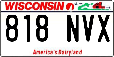 WI license plate 818NVX