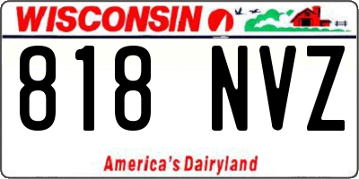 WI license plate 818NVZ