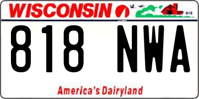 WI license plate 818NWA