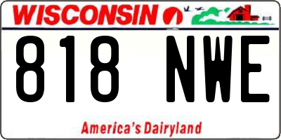 WI license plate 818NWE