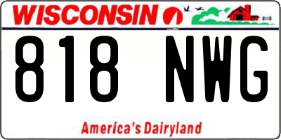 WI license plate 818NWG