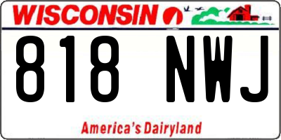 WI license plate 818NWJ