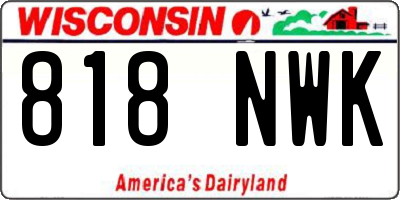 WI license plate 818NWK