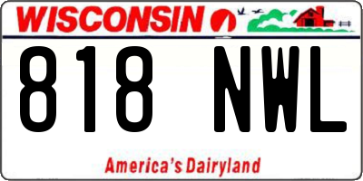 WI license plate 818NWL