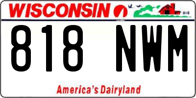 WI license plate 818NWM