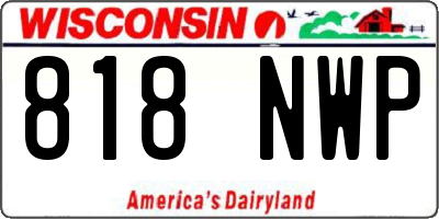 WI license plate 818NWP