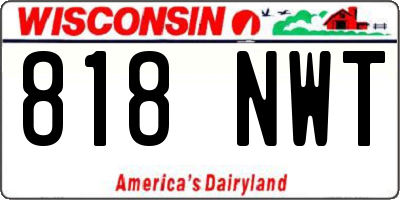 WI license plate 818NWT