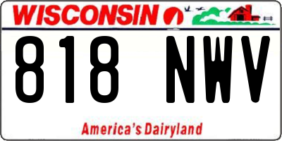 WI license plate 818NWV