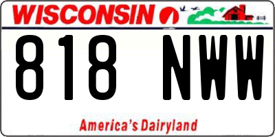 WI license plate 818NWW