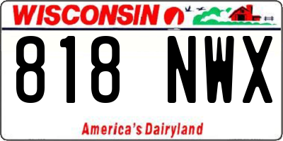 WI license plate 818NWX