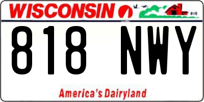 WI license plate 818NWY