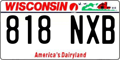 WI license plate 818NXB
