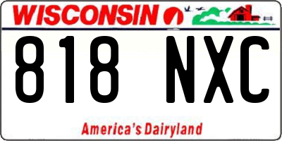WI license plate 818NXC