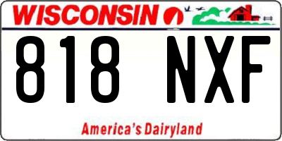 WI license plate 818NXF