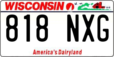 WI license plate 818NXG