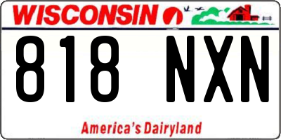 WI license plate 818NXN