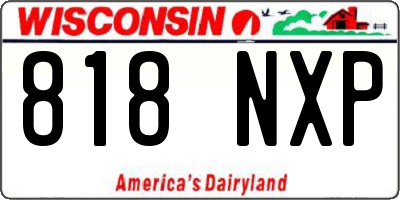 WI license plate 818NXP