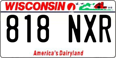 WI license plate 818NXR
