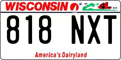 WI license plate 818NXT