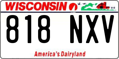 WI license plate 818NXV