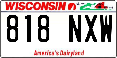 WI license plate 818NXW