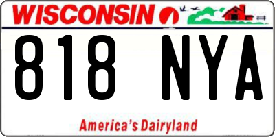 WI license plate 818NYA