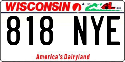 WI license plate 818NYE